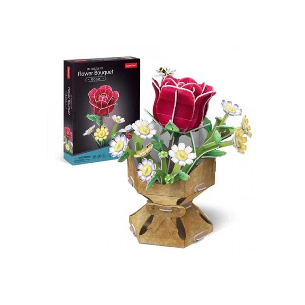 CUBICFUN 3D puzzle játék 120 darabos Virágcsokor rózsával