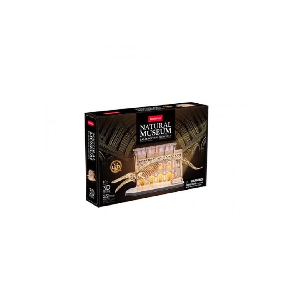 CUBICFUN 3D puzzle játék 222 darabos Kék bálna csontváz LED világítással