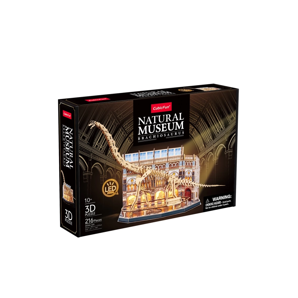 CUBICFUN 3D puzzle játék 217 darabos Brachioszaurusz csontváz LED világítással