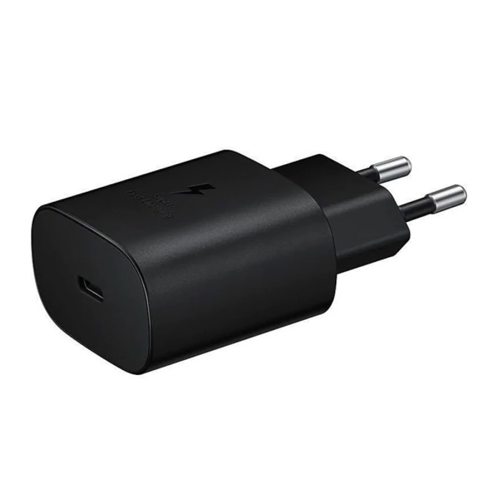 SAMSUNG Hálózati töltő Type-C aljzat (25W EP-TA800NBEGEU PD gyorstöltő 3.0) fekete OEM