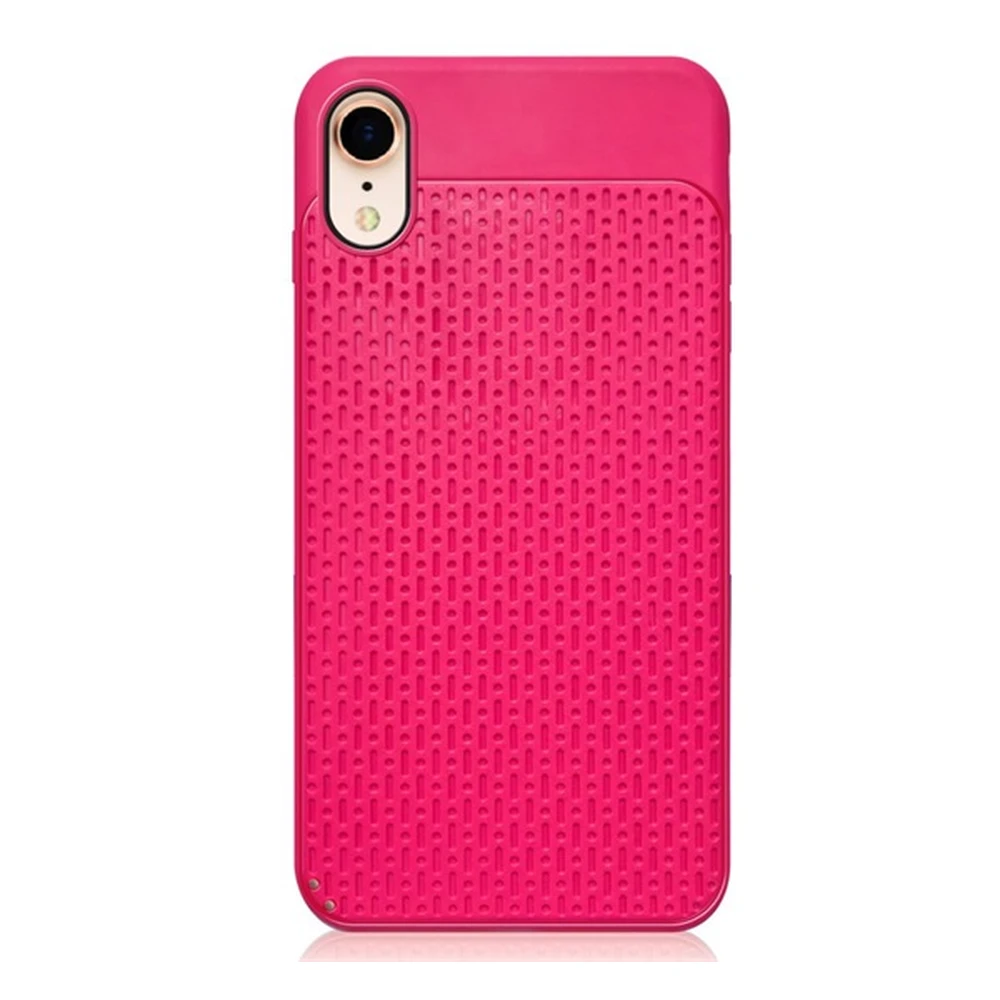 GIGAPACK iphone xr 6.1 szilikon telefonvédő műanyag hátlap lyukacsos magenta