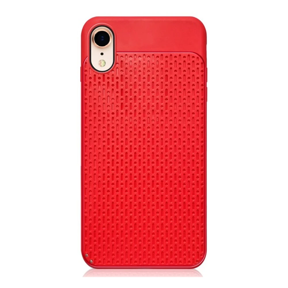 GIGAPACK iphone xr 6.1 szilikon telefonvédő műanyag hátlap lyukacsos piros