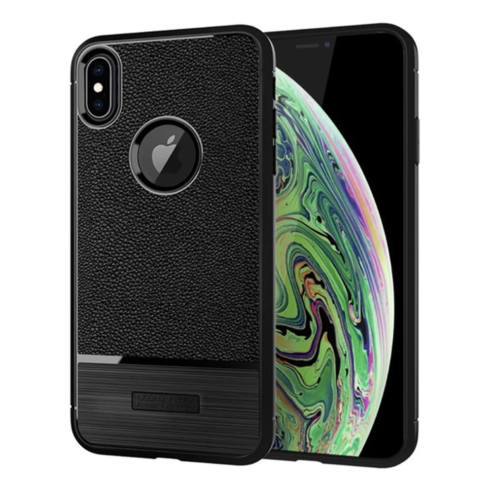 GIGAPACK iphone xs max 6.5 szilikon telefonvédő ütésállóság logó kivágás fekete