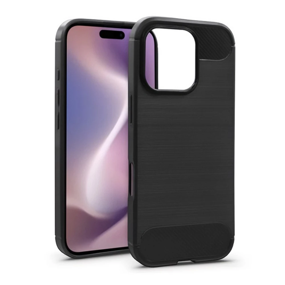 GIGAPACK iphone 16 pro szilikon telefonvédő ütésállóság karbon minta fekete