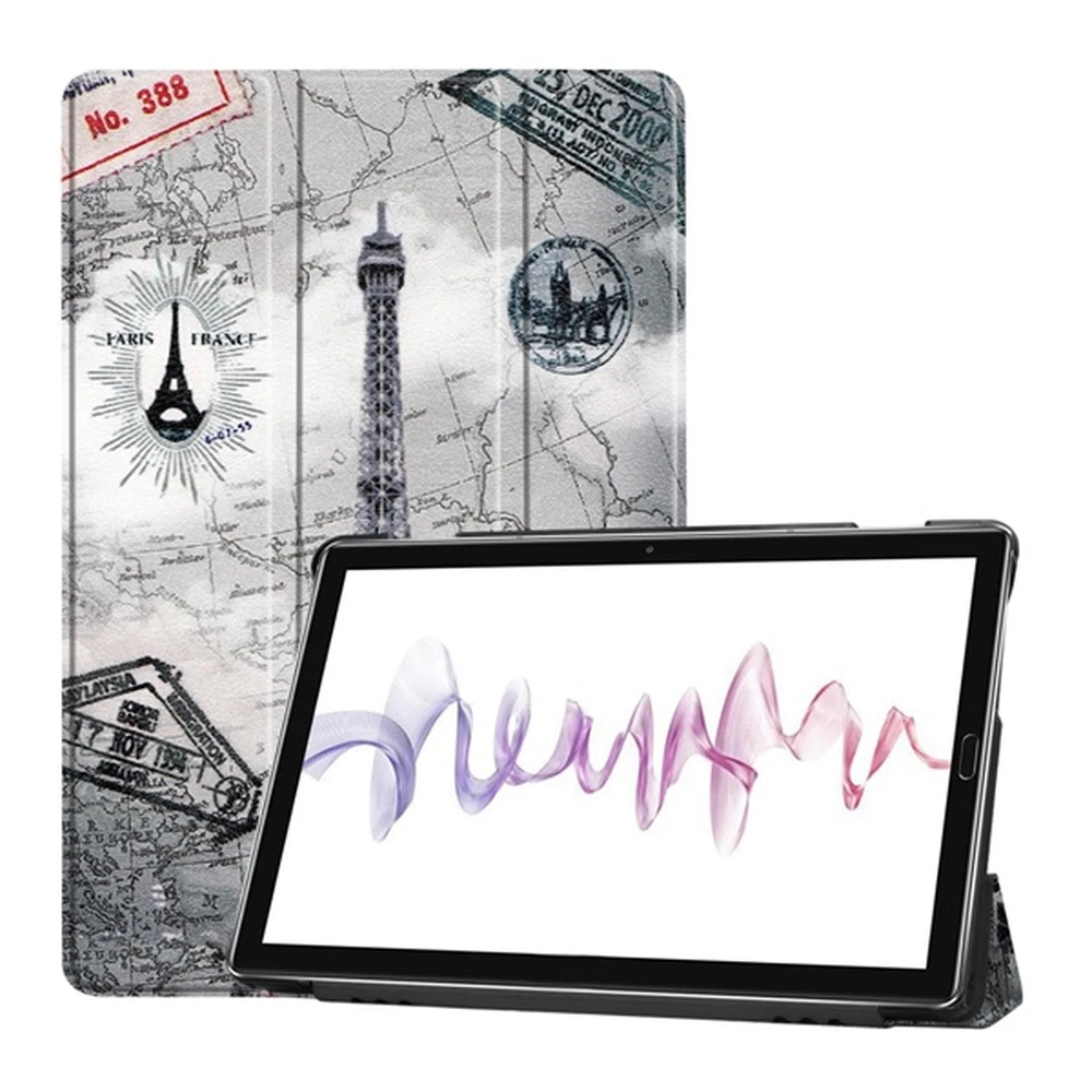 GIGAPACK huawei mediapad m6 10.8 wifi case standing Skin effect active flip map bright grey