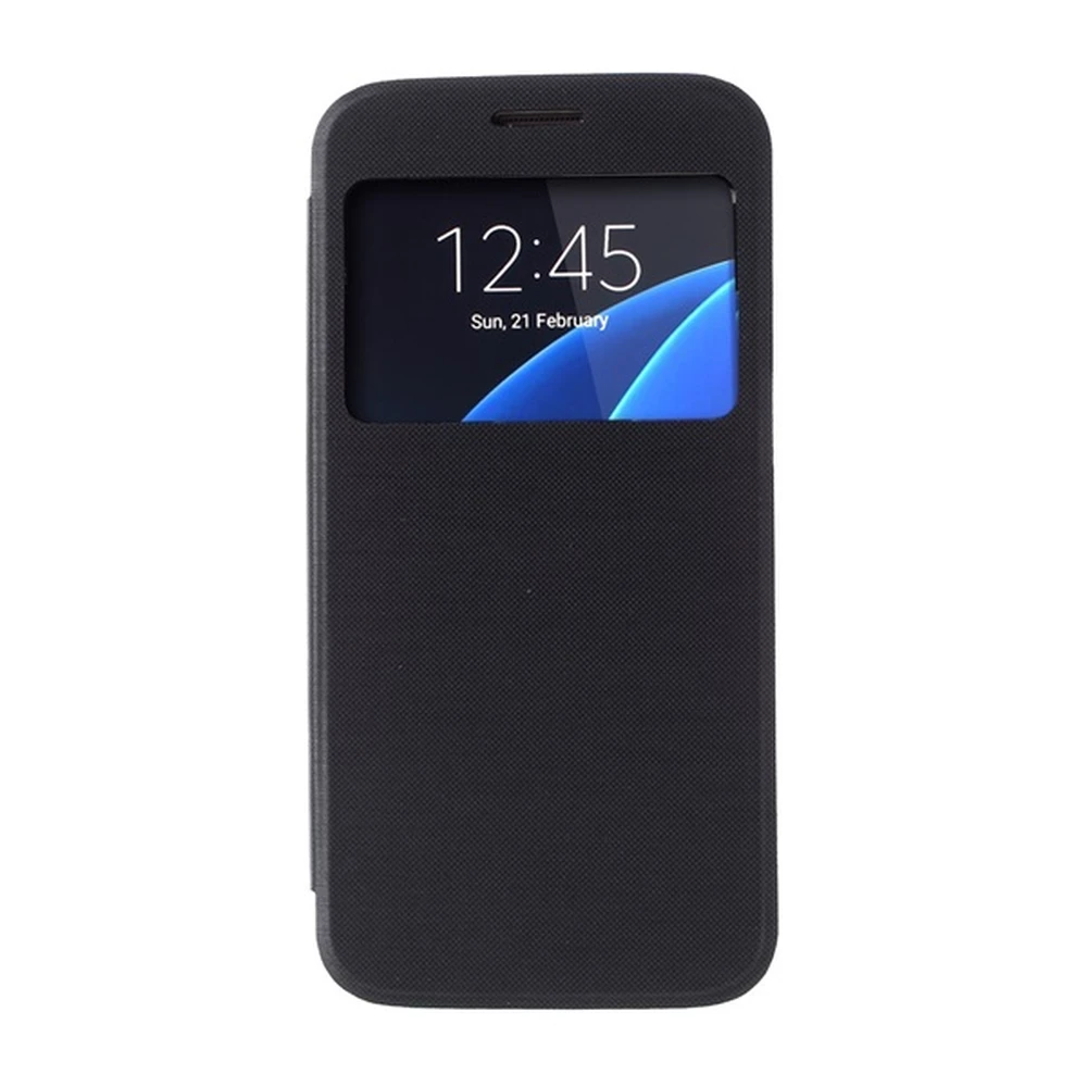 GIGAPACK samsung s7 case standing Skin effect flip brushed pattern black