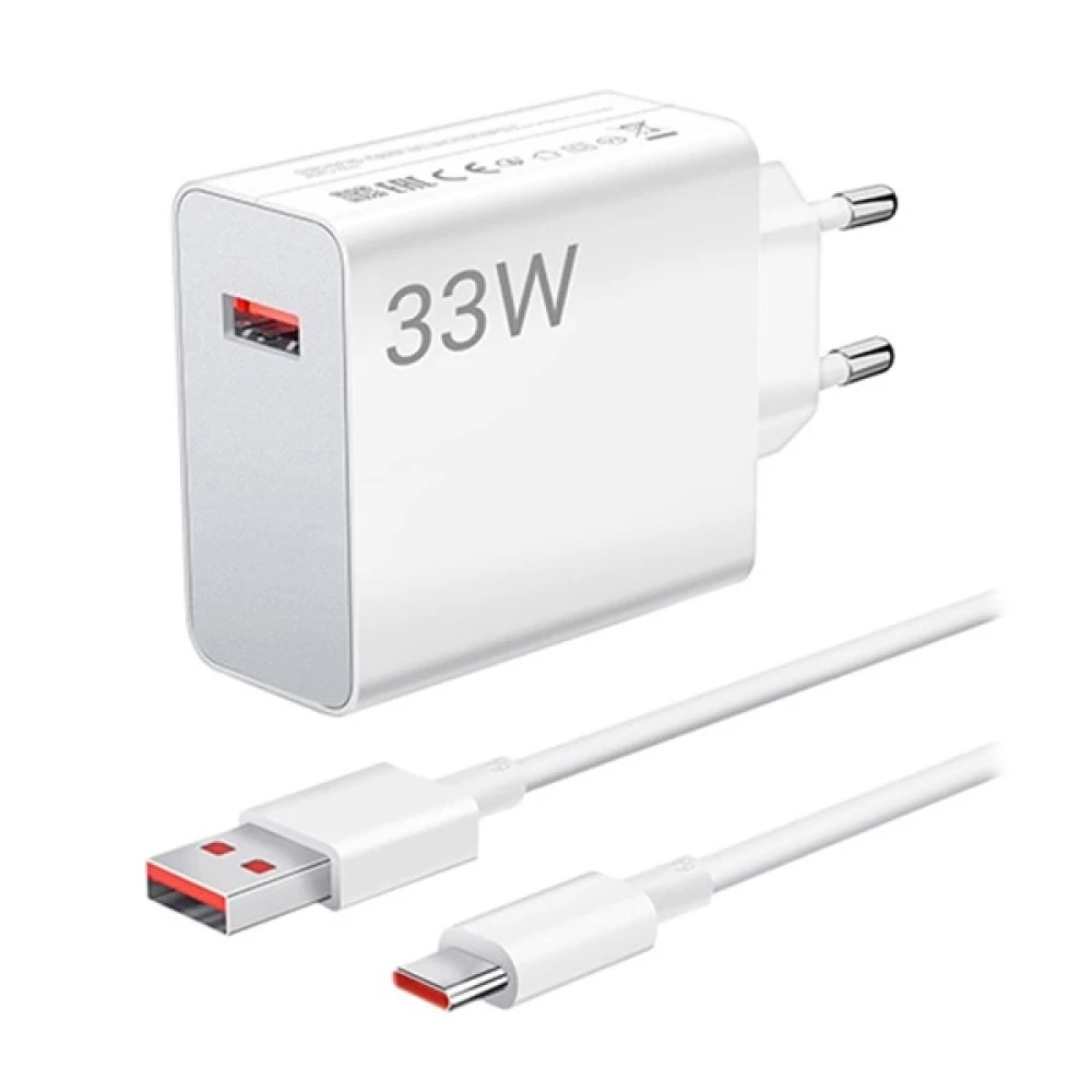 XIAOMI MDY-12-EA network charger USB outlet 33W PD fast charger + Type-C cable white