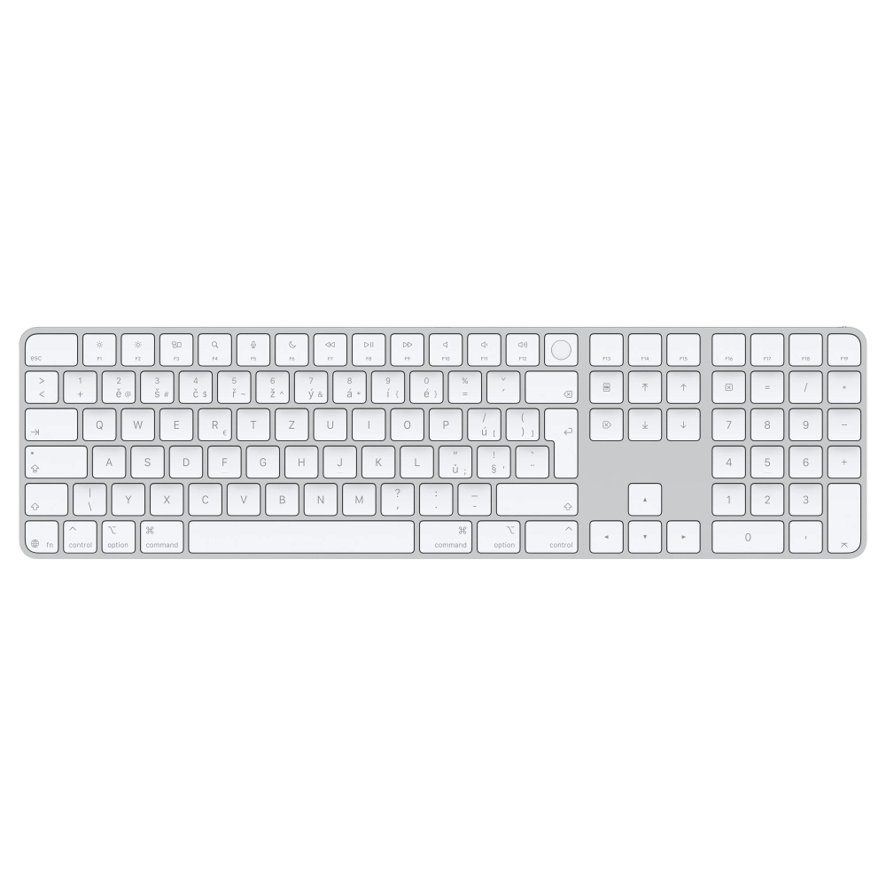 APPLE Magic Keyboard Touch ID-val és számbillentyűzettel Apple chipes Machez - Cseh - fehér billentyűk