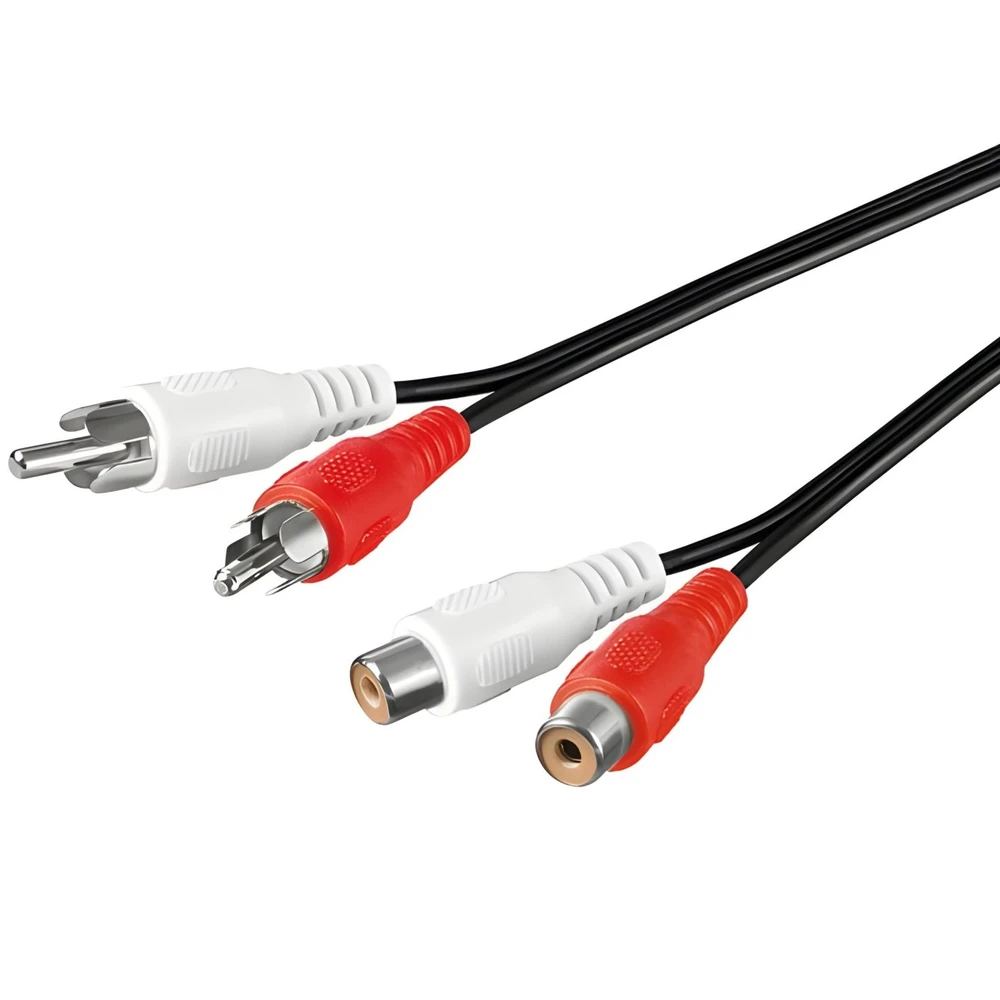 PREMIUMCORD RCA Extension cord Black 2m kjackcmf2-2