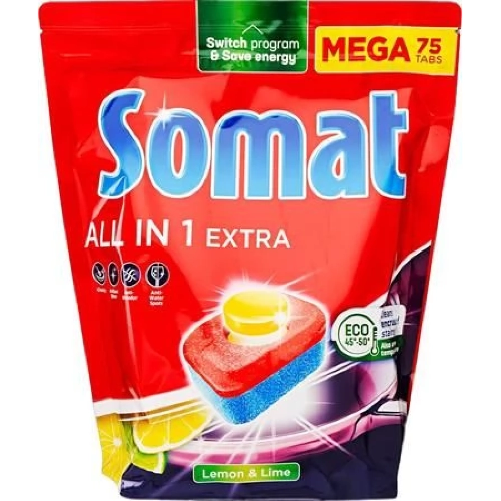 SOMAT All in 1 Extra mosogatógéptabletta 75 db citrom-lime