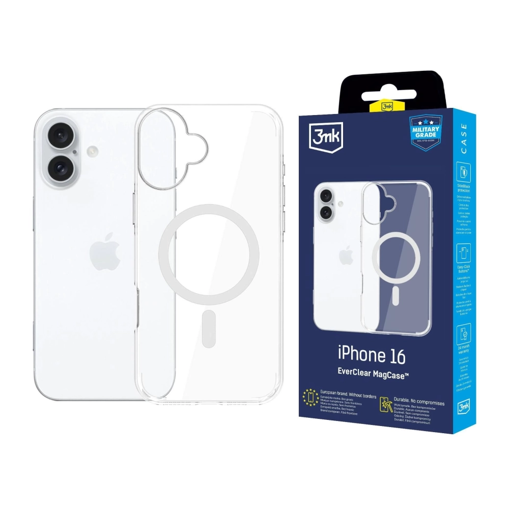 3MK EverClear MagCase tok iPhone 16 átlátszó