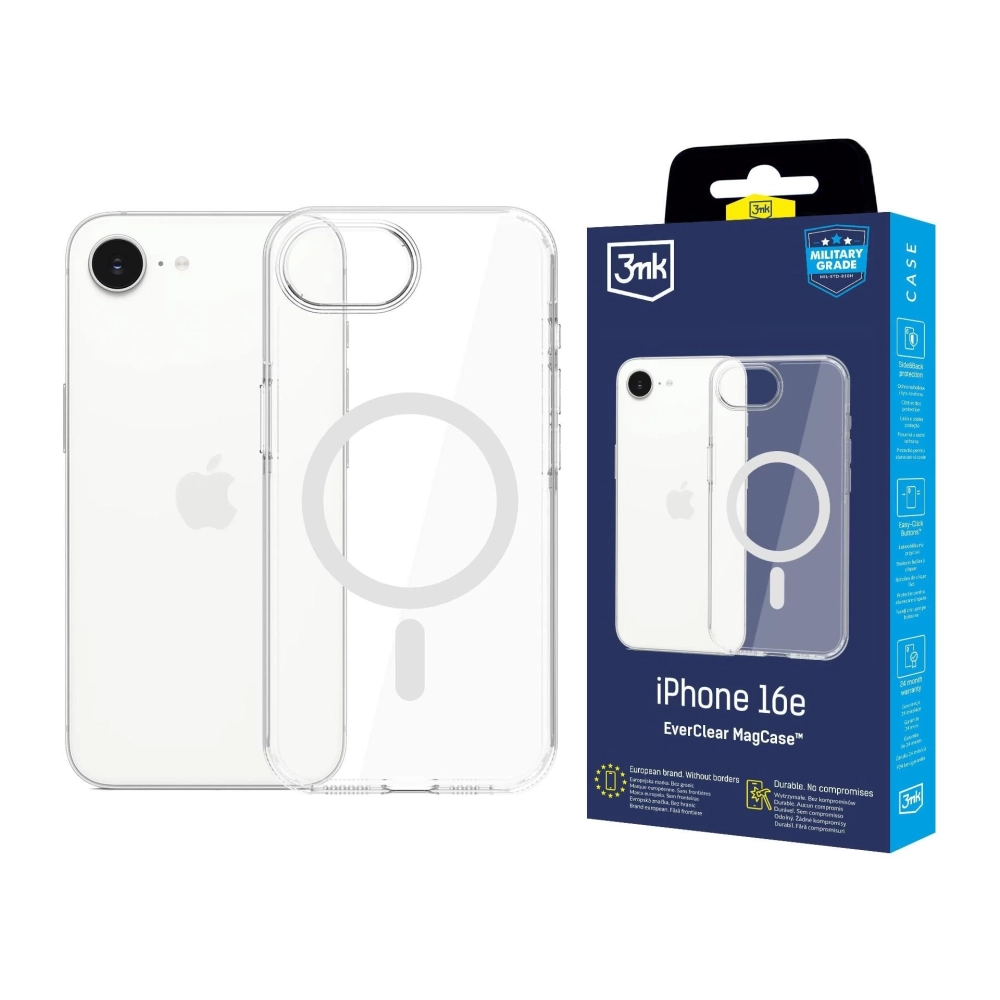3MK EverClear MagCase tok iPhone 16e átlátszó