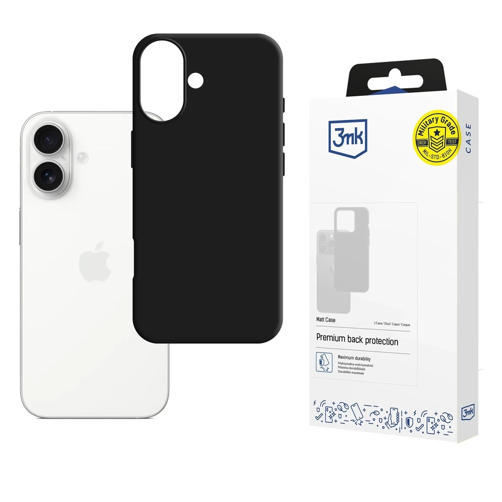 3MK Matt Case back plates iPhone 17 black