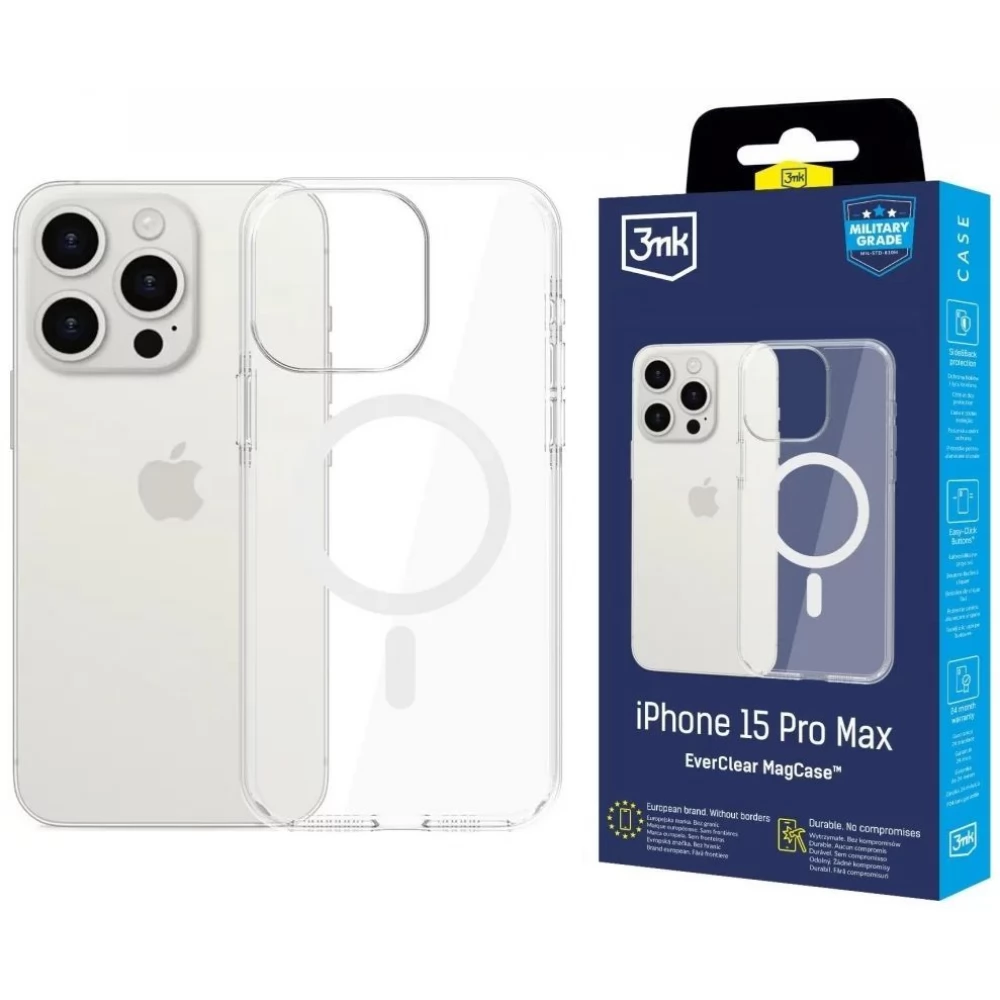 3MK EverClear MagCase tok iPhone 15 Pro Max átlátszó