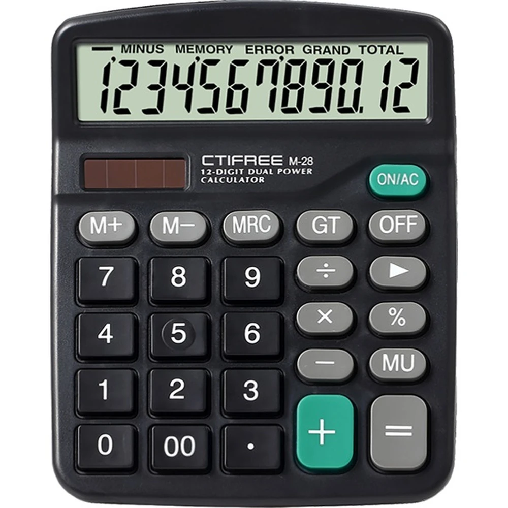 CTIFREE M-28 calculator 120x150mm 12 digit dual power black