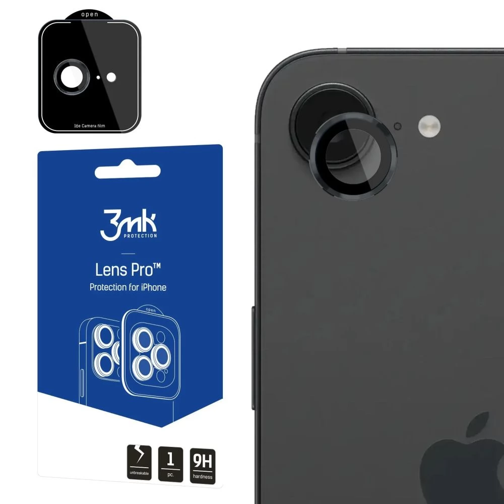 3MK Lens Pro Camera lens shield iPhone 16e black