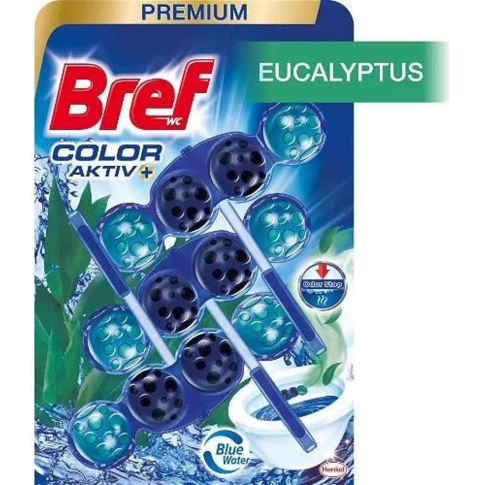 BREF WC Color Aktiv+ Eucalyptus illatosító golyó 3x50g