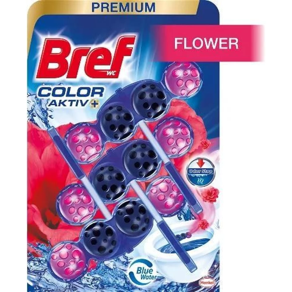 BREF WC Color Aktiv+ Flower illatosító golyó 3x50g