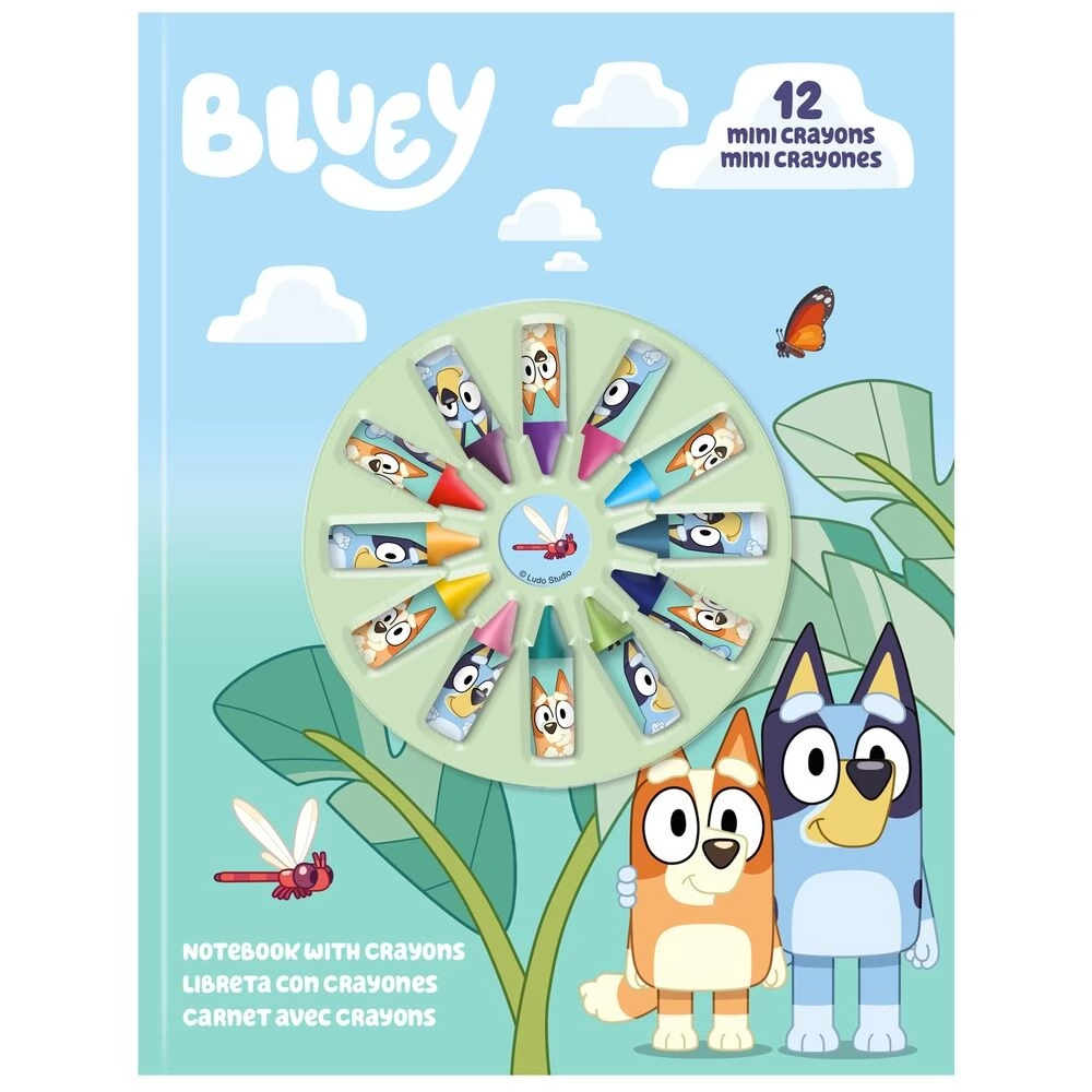 KIDS LICENSING Bluey jegyzetfüzet és 12 darab mini zsírkréta