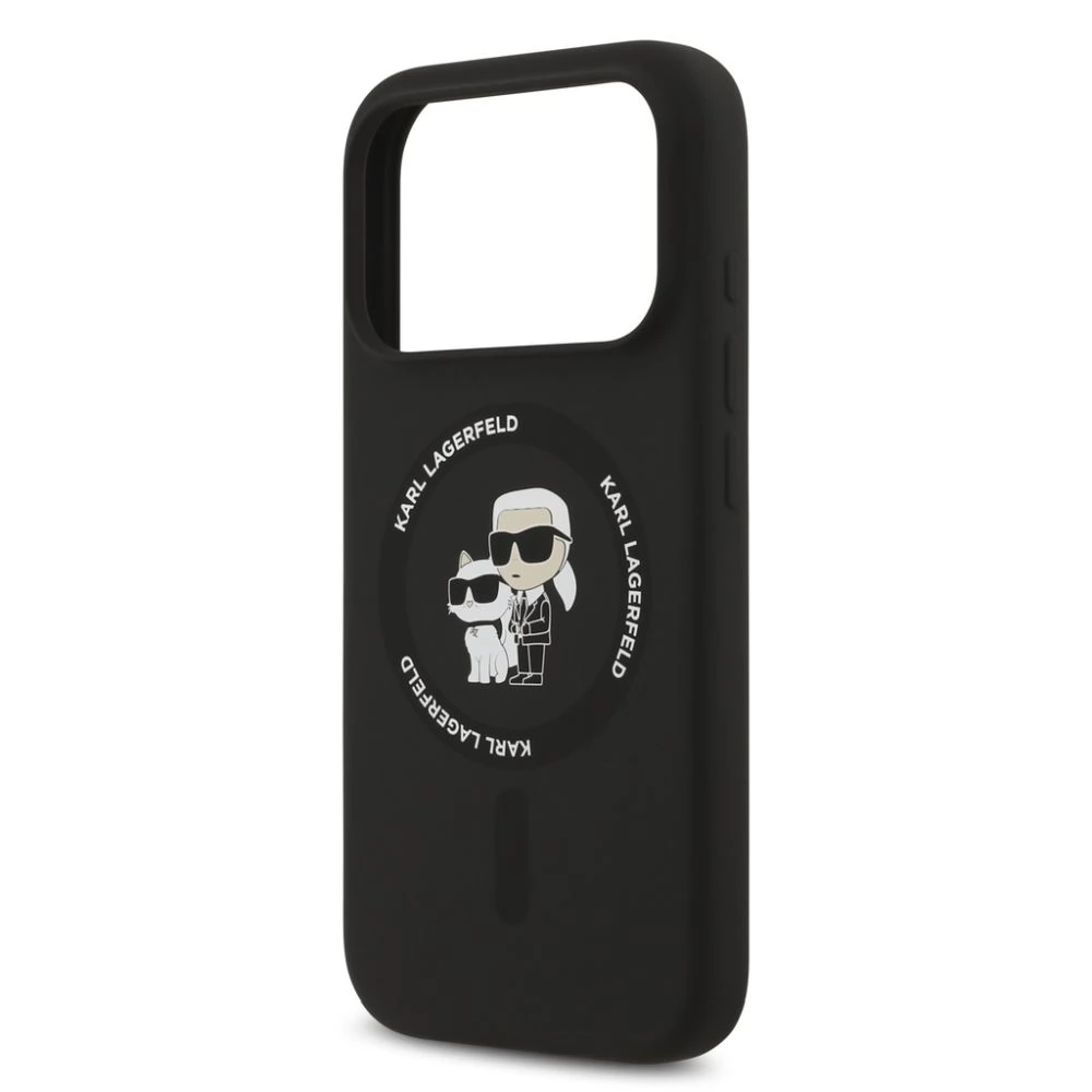 Karl Lagerfeld Liquid Silicone Karl A Choupette Heads Kryt Pre IPhone 15 Pro Max Cierny D470223