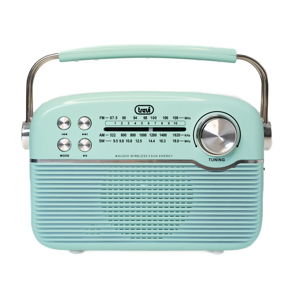 TREVI RA 7F50 BT Prenosiv vintage solarni radio Tiffany zeleno
