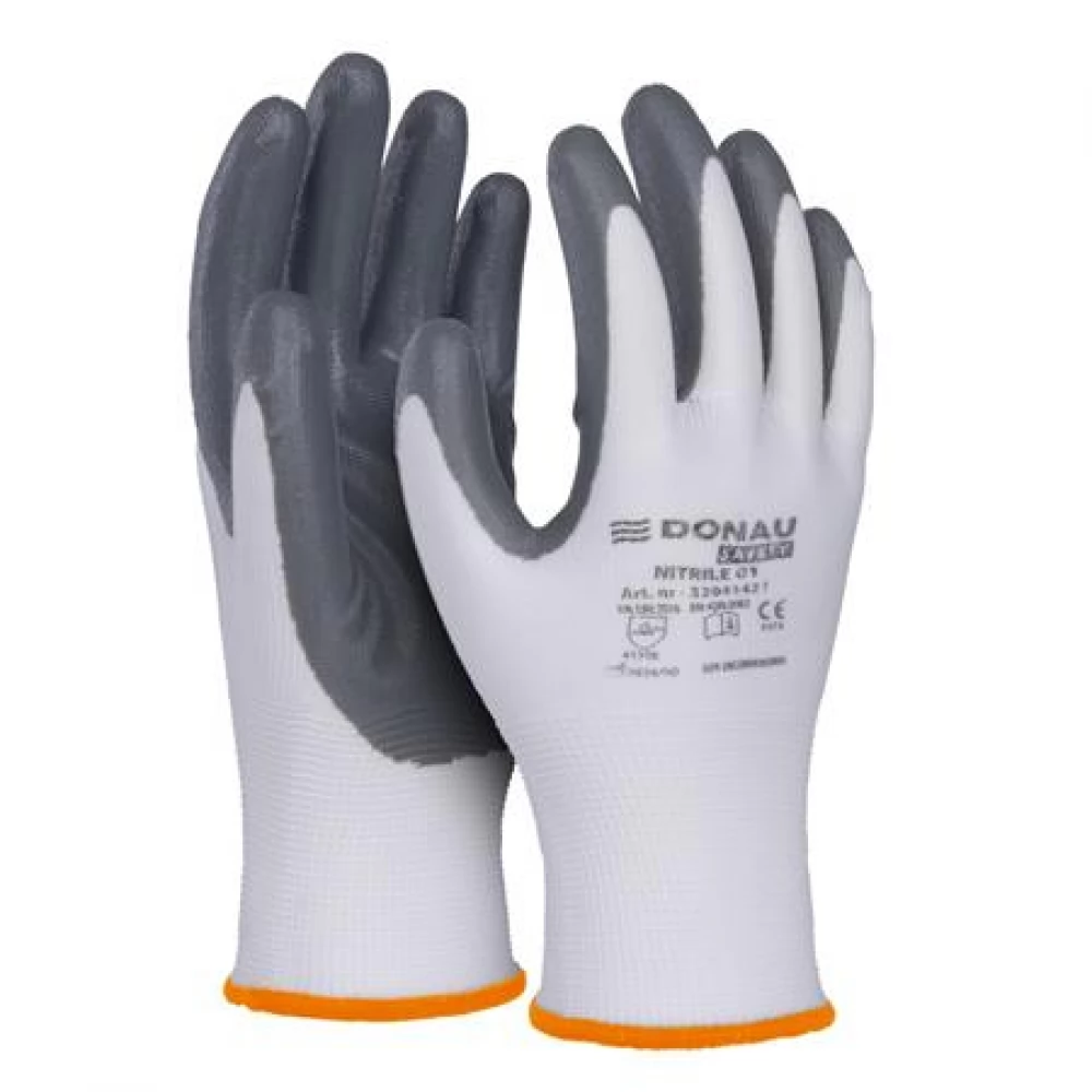 DONAU Safety 01 Szerelőkesztyű nitril 10/XL méret szürke 12db