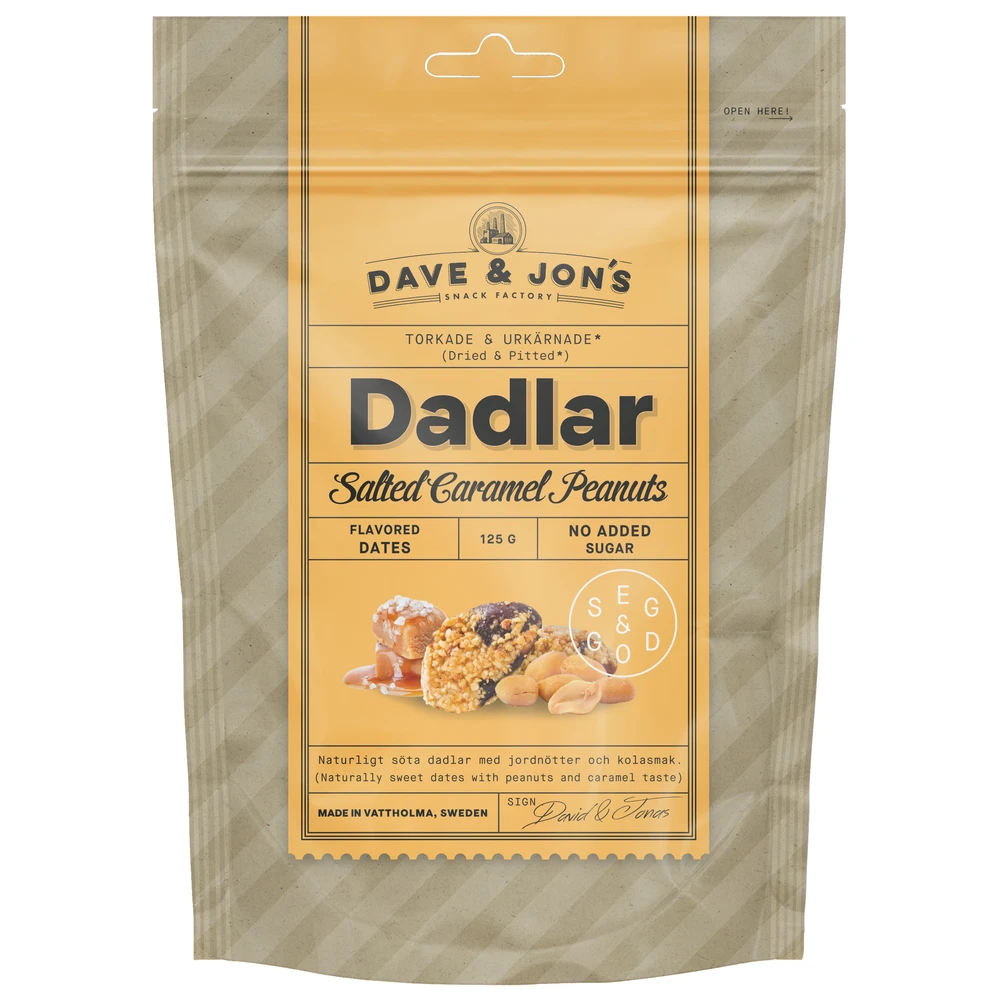 FAMORA FOODS Datolya snack sós karamell ízben 125g