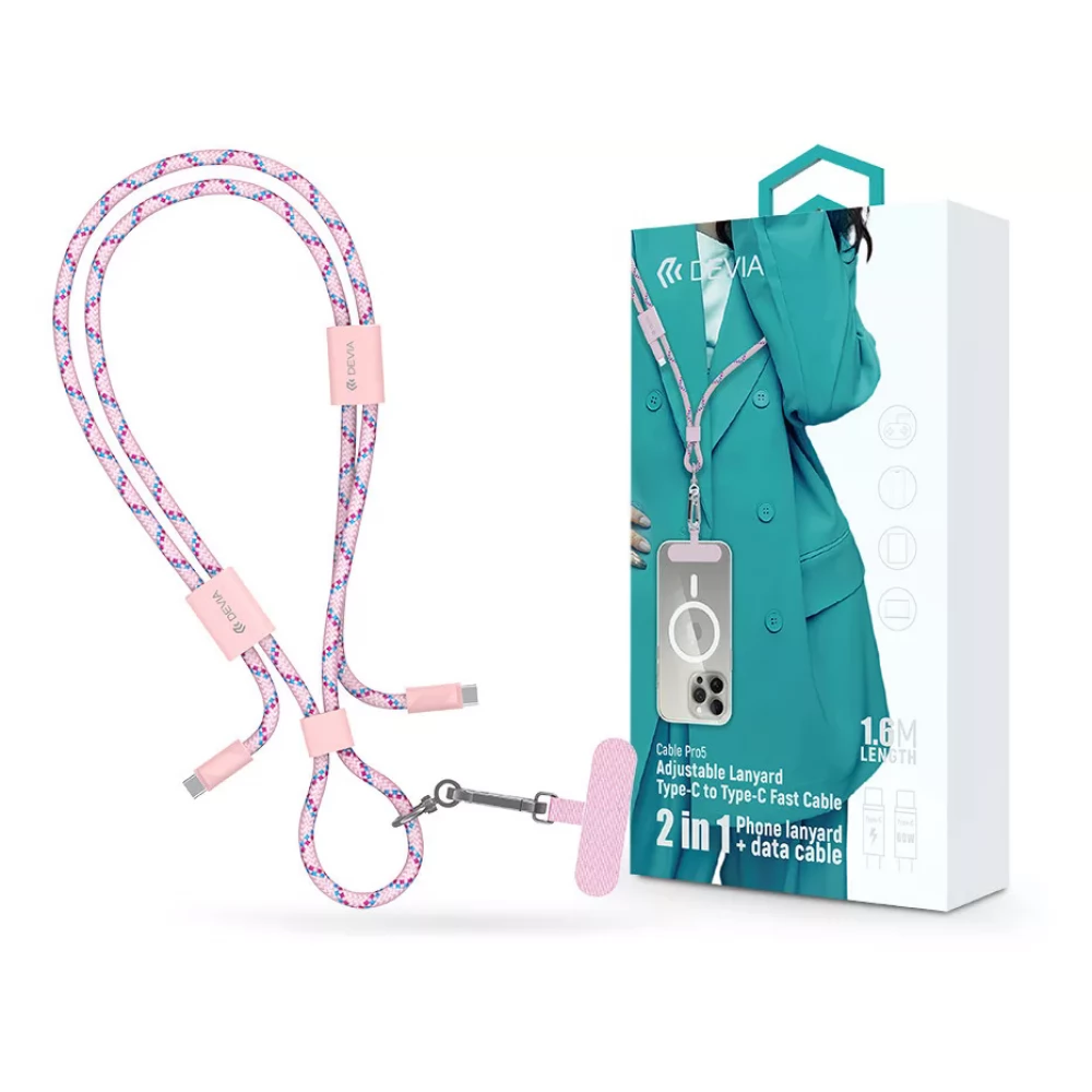 DEVIA USB 2.0 Type C Connector Pink 1.6m ST124967