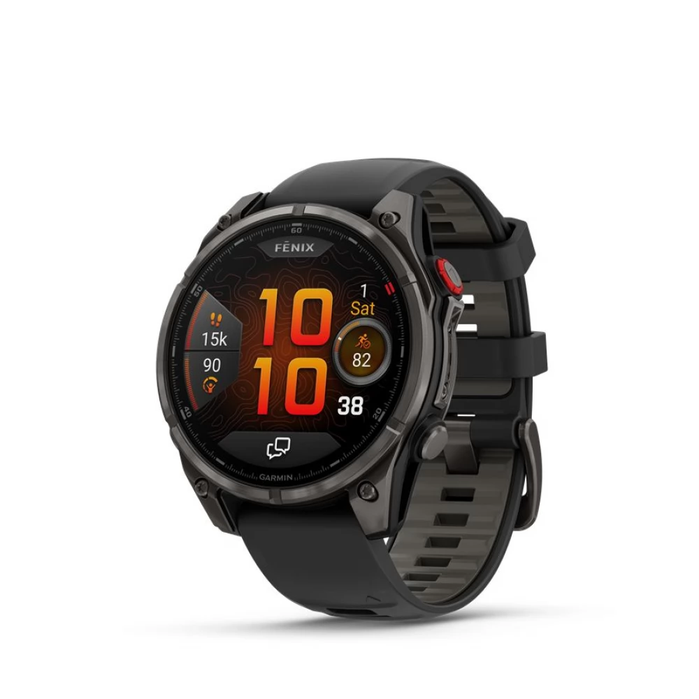 GARMIN Fenix 8 Pro Amoled Sapphire 47mm karbonszürke DLC Titanium black/gray silicone belt (ED XD)