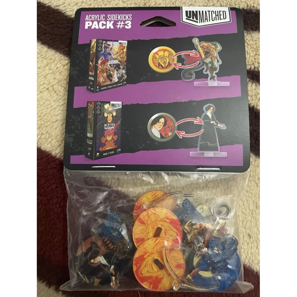IELLO Unmatched: Acrylic Sidekicks Pack 3 társasjáték kiegészítő