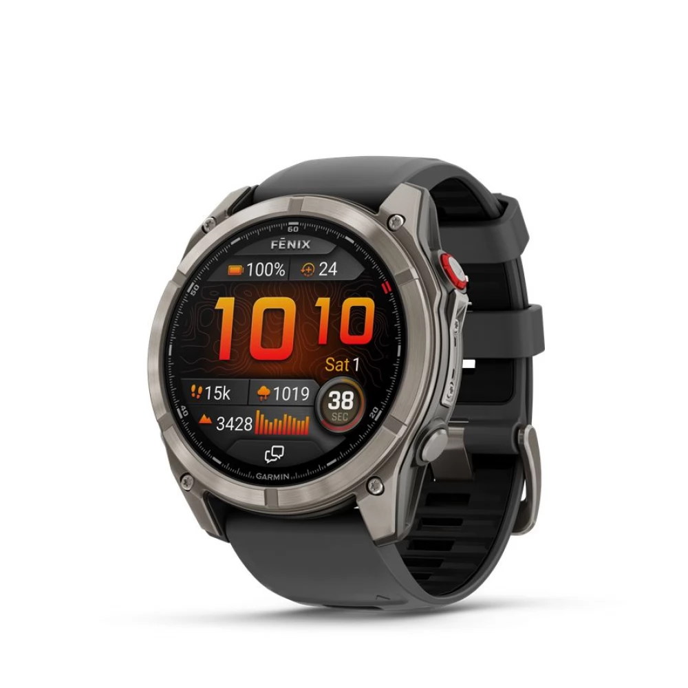 GARMIN Fenix 8 Pro Amoled Sapphire 51mm Titanium grafit/fekete silicone strap (ED XD)