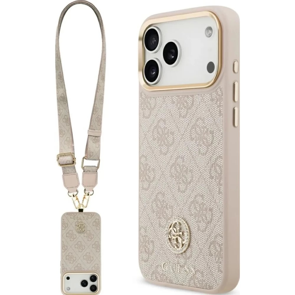 GUESS 4G Strass logo MagSafe Hlle nyakpnttal iPhone 17 Pro Max Rosa -  iPonshop.de