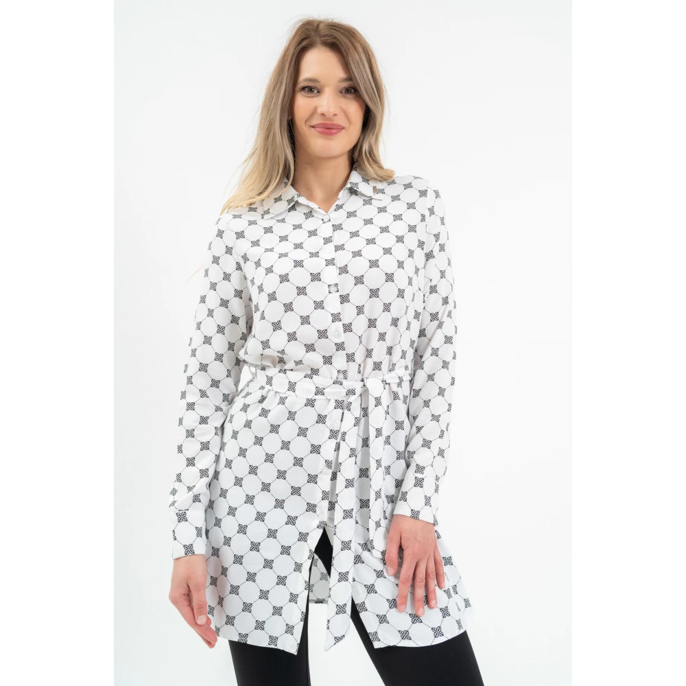 BUDMIL Blúz derekán belt Female S white-black