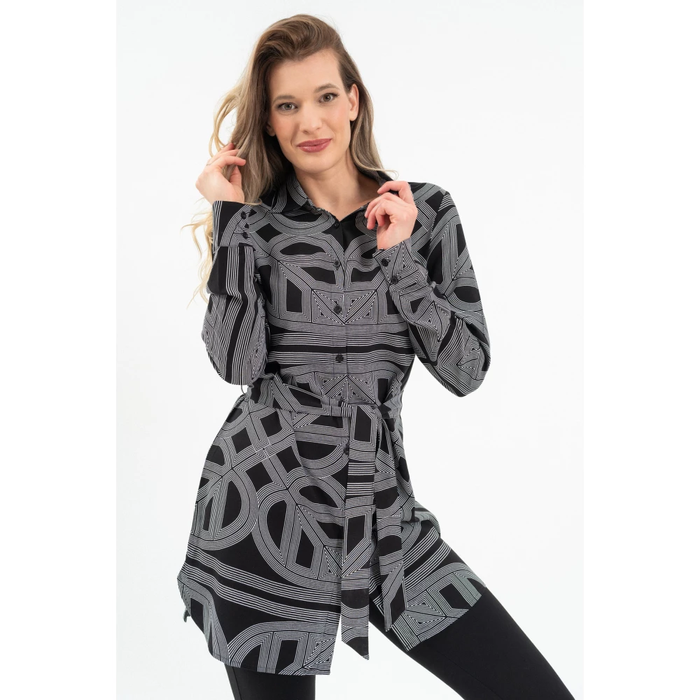 BUDMIL Blúz derekán belt Female XXXL black-white