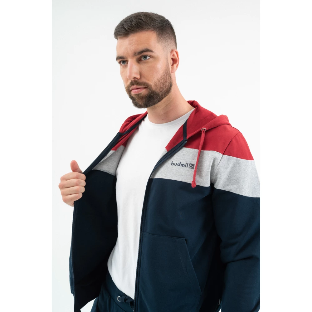 BUDMIL Hooded szabadidőfelső Man S s.kék-piros