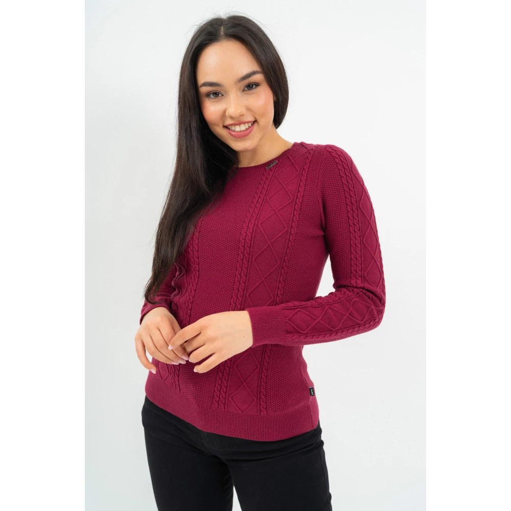 BUDMIL Környakú bound sweater Female S bordeoux