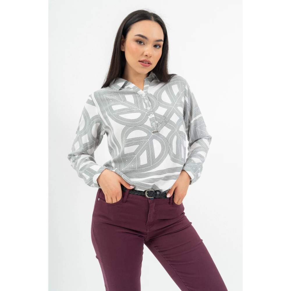 BUDMIL Lezser fazonú blouse Female XL black-white