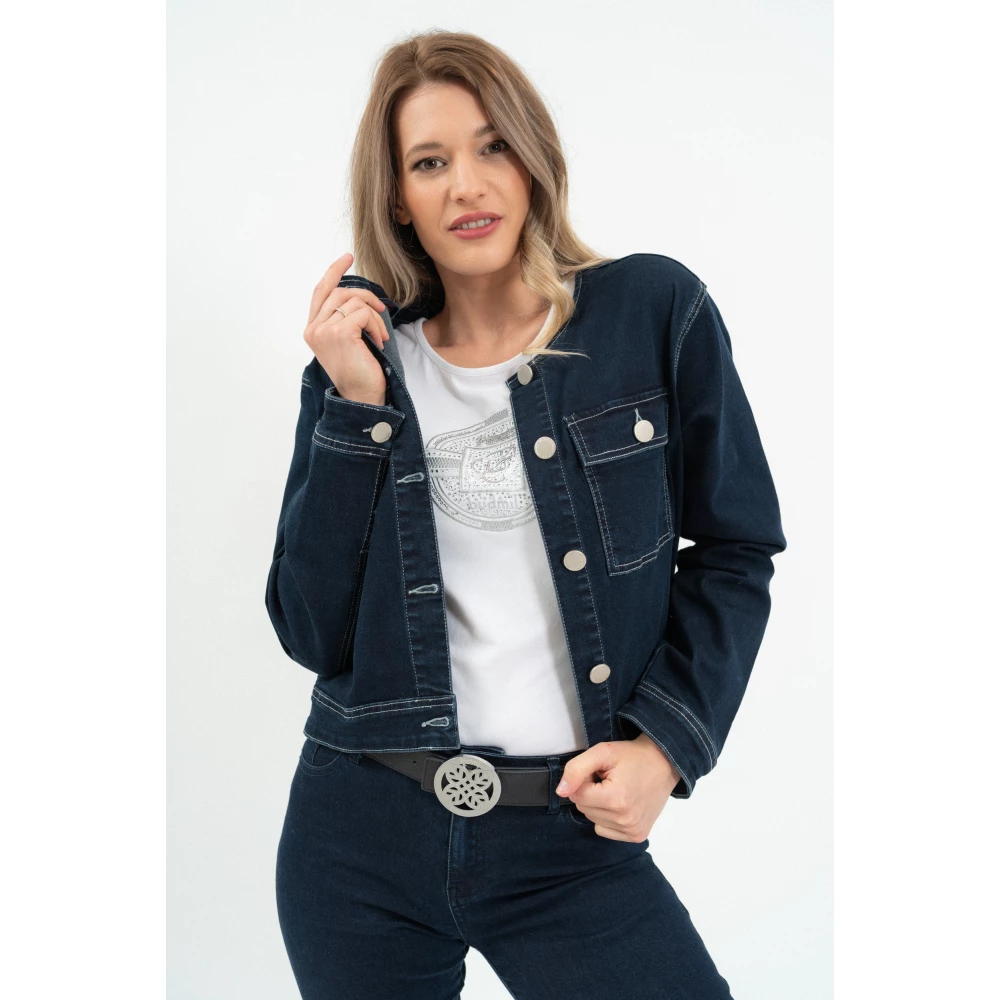 BUDMIL Short fazonú farmerblézer Female M s.kék