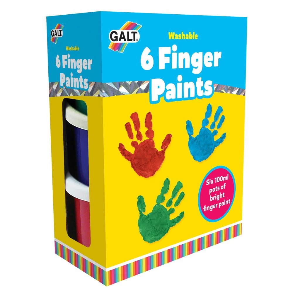 GALT TOYS 6 Finger Paints lemosható kézfesték 6 pieces
