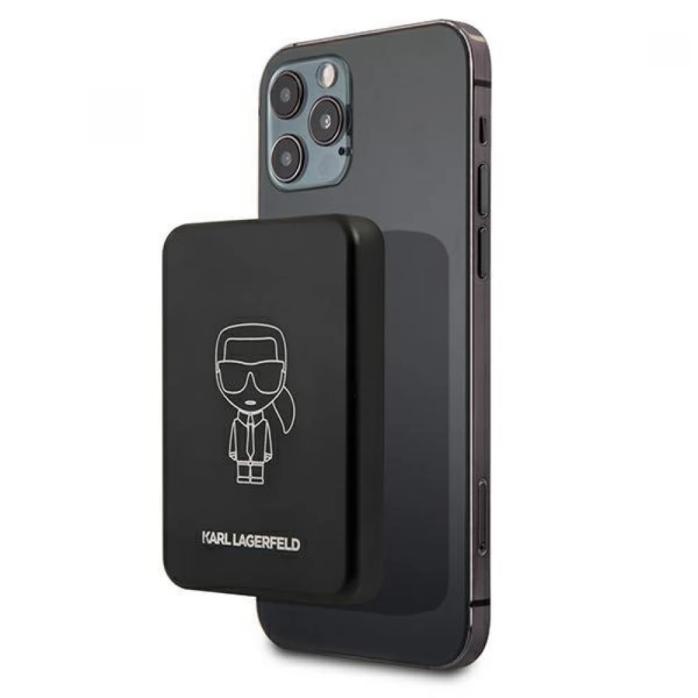 KARL LAGERFELD IKONIK emergency charger Type-C outlet 3000mAh LED mark FEKETE