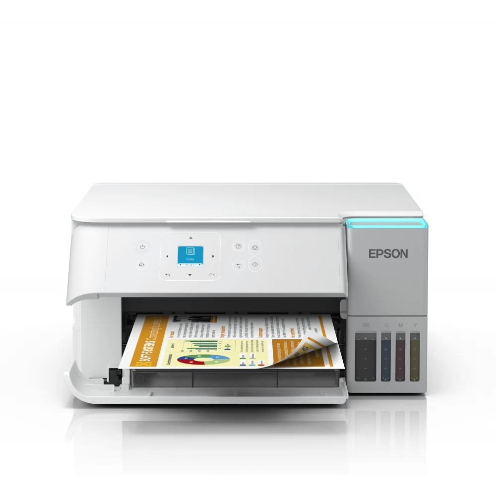 EPSON EcoTank L4366 white multifunction Wi-Fi-s AirPrint-funkciós tintatartályos A4-es printer szkenneléssel másolással and two sided nyomtatással as well as will 3 year (until) elegendő tintával