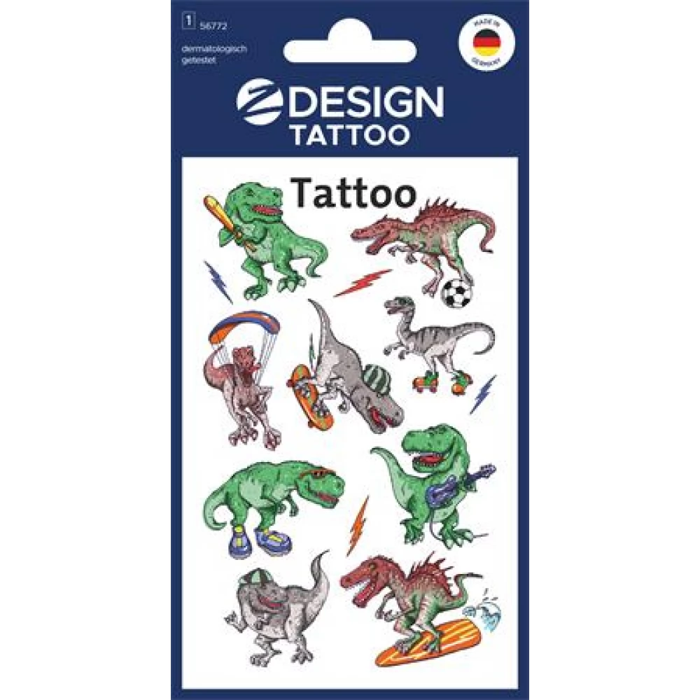AVERY Sticker tetoválás 1 arc 76x120 mm - dinosaurs
