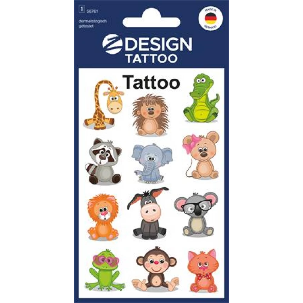 AVERY Sticker tetoválás 1 arc 76x120 mm - animals