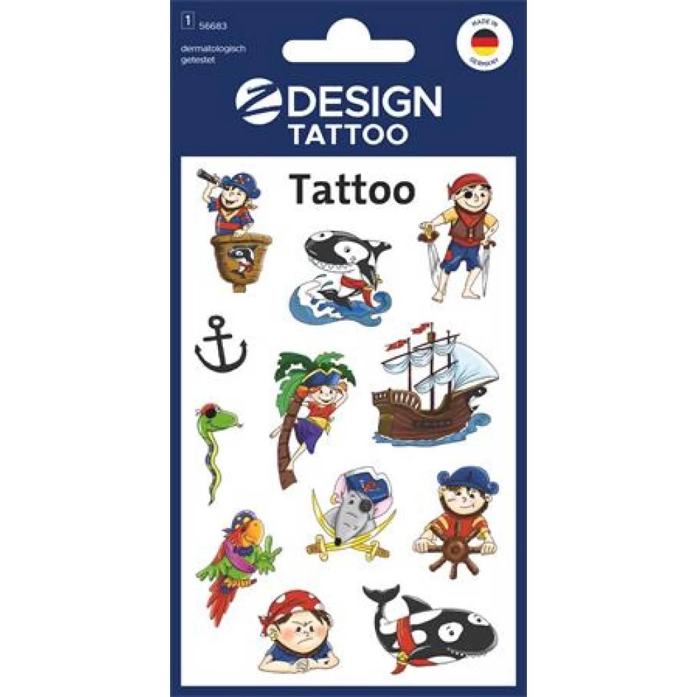 AVERY Sticker tetoválás 1 arc 76x120 mm - pirates
