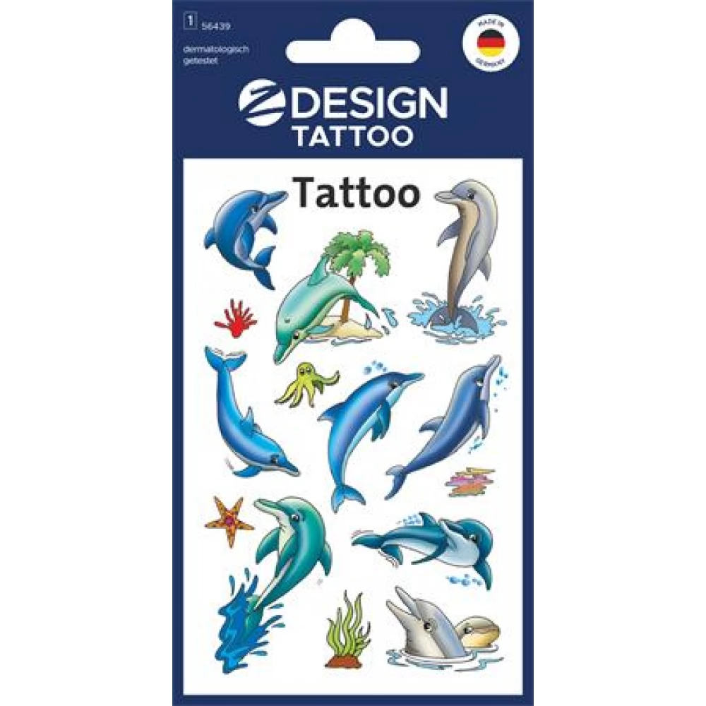 AVERY Sticker tetoválás 1 arc 76x120 mm - delfinek