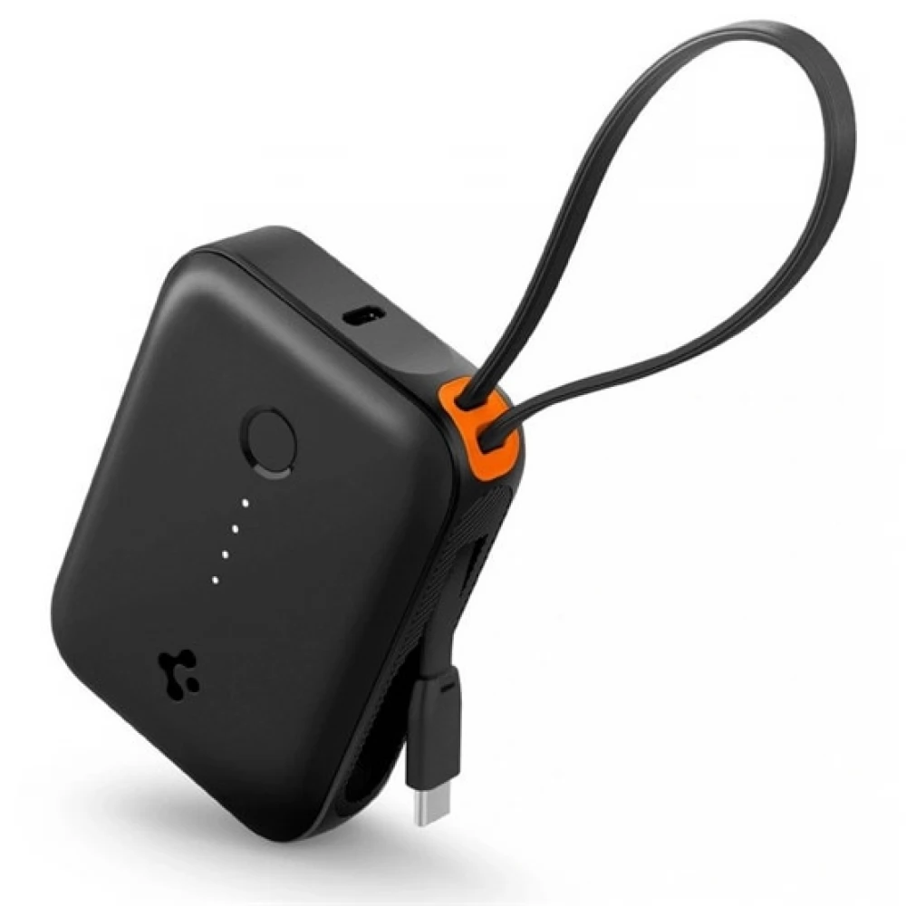 SPIGEN EA3010BT emergency charger USB+Type-C outlet 10000mAh LED mark + fix Type-C cable FEKETE
