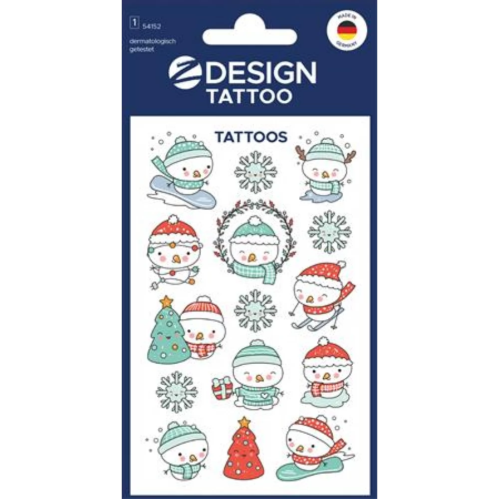 AVERY Sticker tetoválás 1 arc 76x120 mm - hóemberek