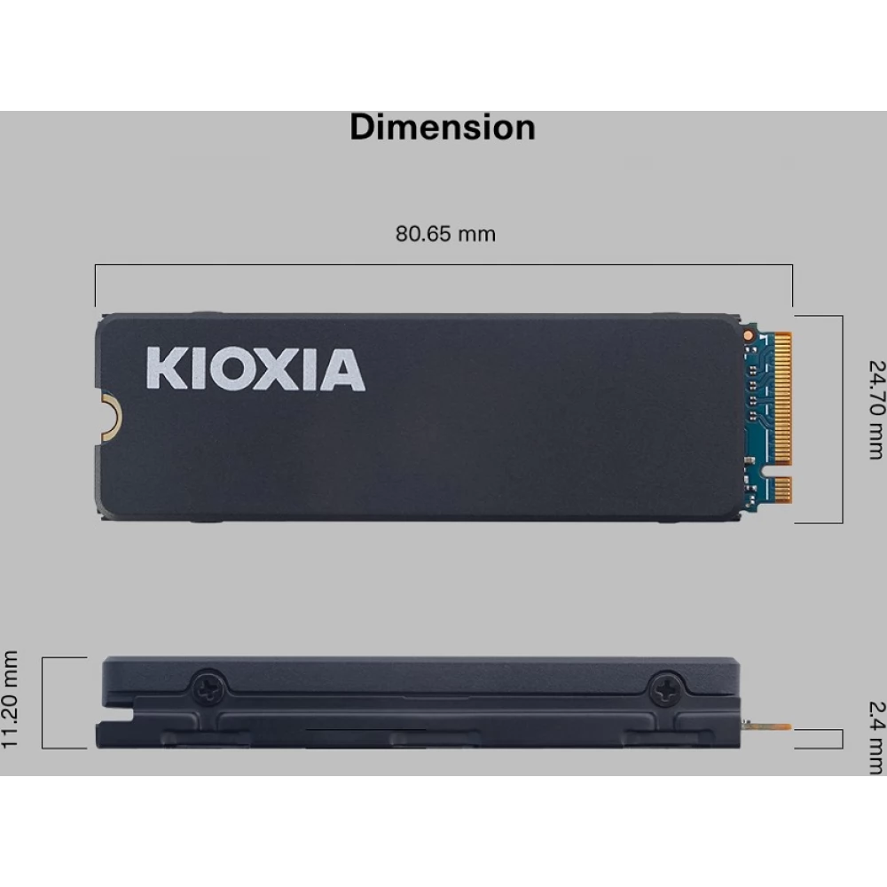 KIOXIA 2TB Exceria with Heatsink M.2 PCIe M.2 2280 LSC11K2T04G8