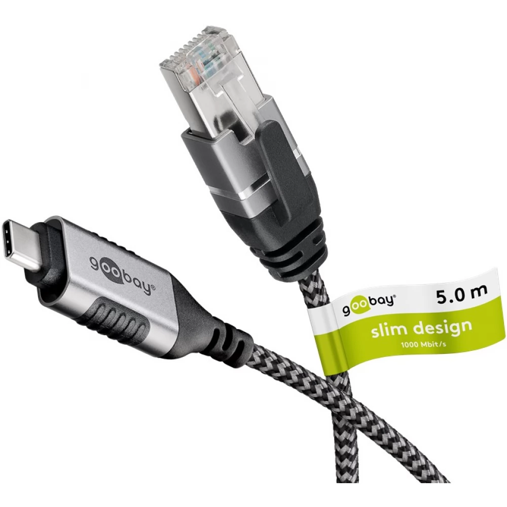 GOOBAY USB 3.1 Type C RJ-45 Converter Black-Silver 5m 74405