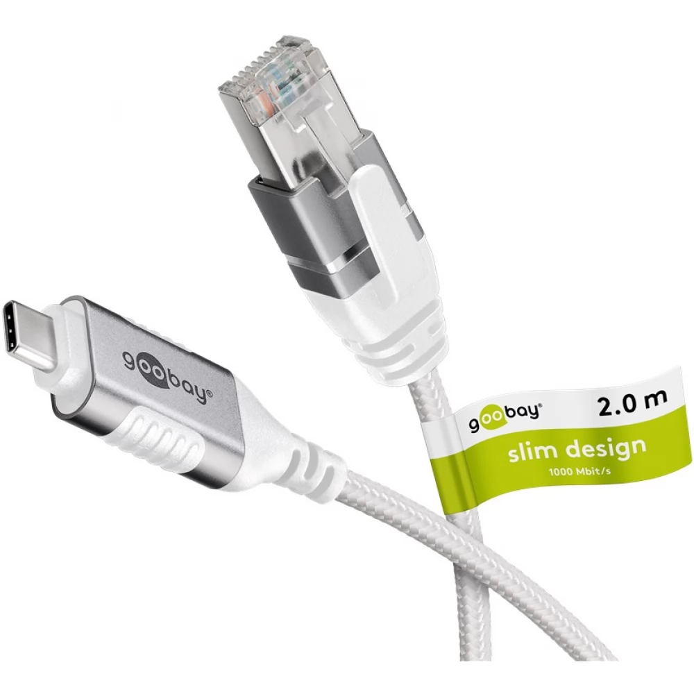 GOOBAY USB 3.1 Type C RJ-45 Converter White 2m 74387